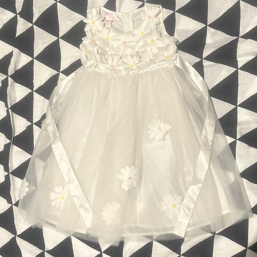 2T Girls White Tulle Party Dress